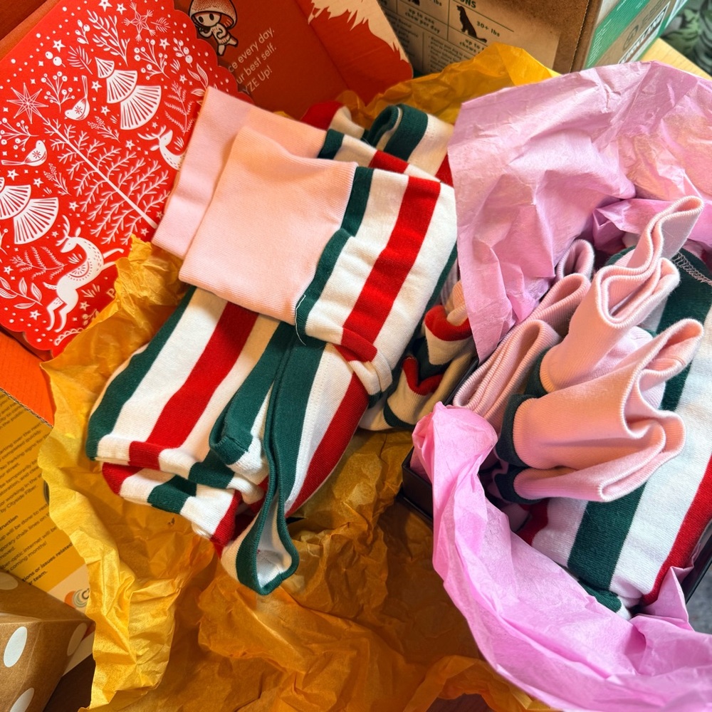 J. Crew Holiday Striped PJ set - Red, Green, and Pink - Picture 9 of 14